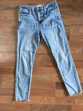 Frame Le High Straight Skinny Raw Hem Jeans